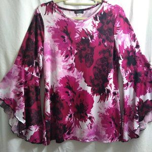 Cocomo Watercolor Floral Print Top Sz M